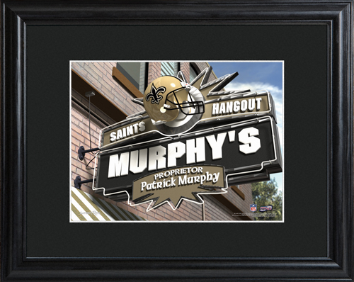 Personalized NFL Bar Black Wood Framed Print