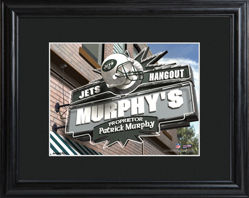 Personalized NFL Bar Black Wood Framed Print