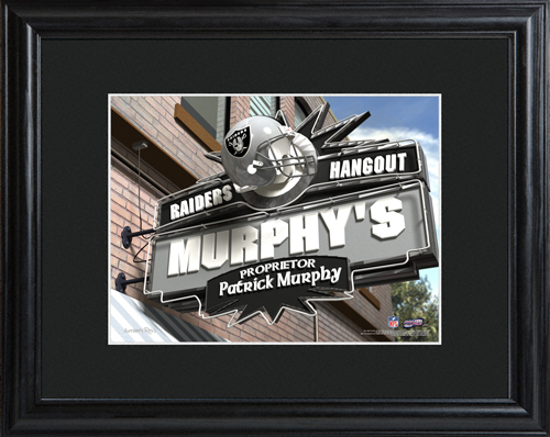 Personalized NFL Bar Black Wood Framed Print