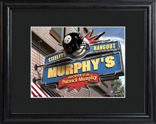 Personalized NFL Bar Black Wood Framed Print