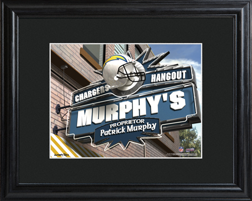Personalized NFL Bar Black Wood Framed Print