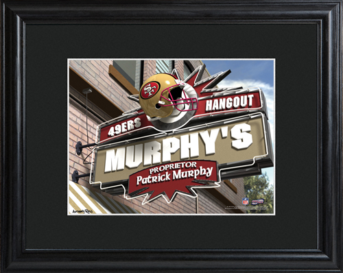 Personalized NFL Bar Black Wood Framed Print