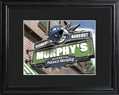 Personalized NFL Bar Black Wood Framed Print