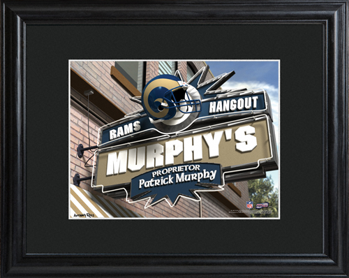 Personalized NFL Bar Black Wood Framed Print