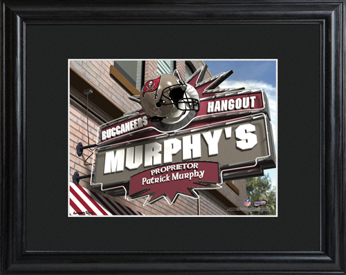 Personalized NFL Bar Black Wood Framed Print