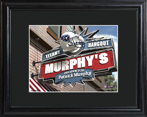 Personalized NFL Bar Black Wood Framed Print