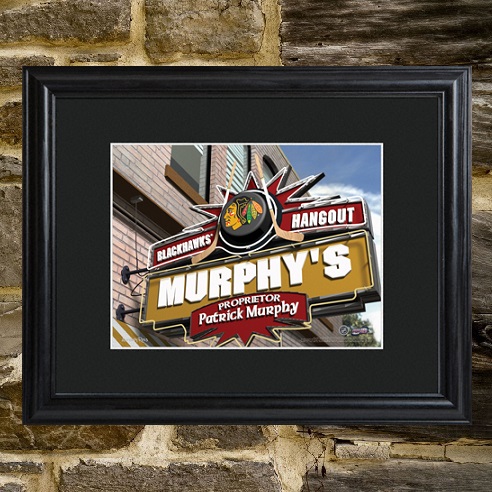 Personalized NHL Wood Framed Wall Print