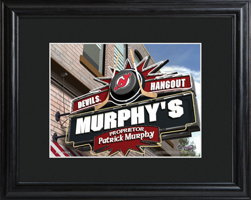 Personalized NHL Wood Framed Wall Print
