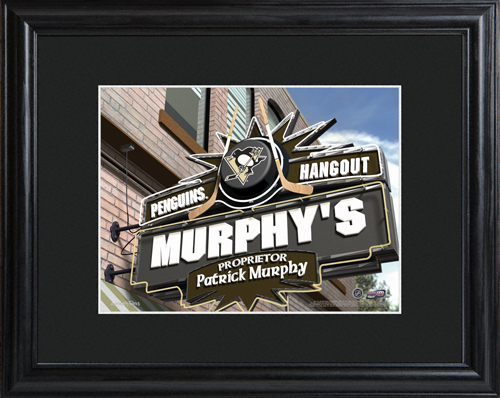 Personalized NHL Wood Framed Wall Print