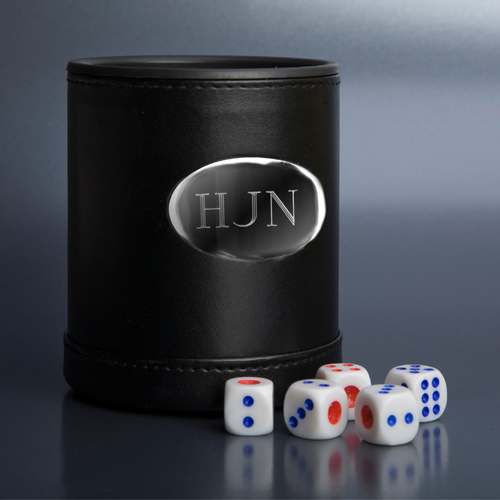 High Rollers Engraved Leather Dice Cup GC751