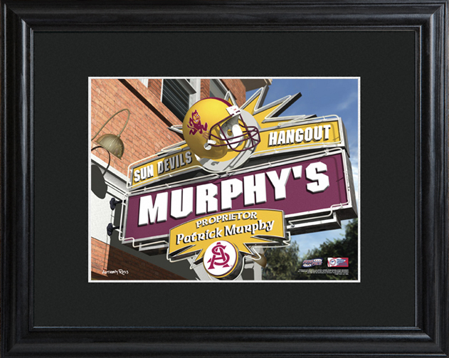 Custom College Hangout Black Wood Framed Print