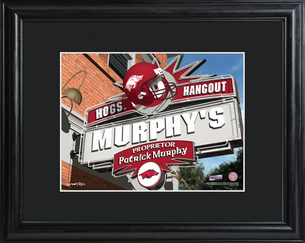 Custom College Hangout Black Wood Framed Print