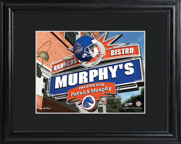 Custom College Hangout Black Wood Framed Print