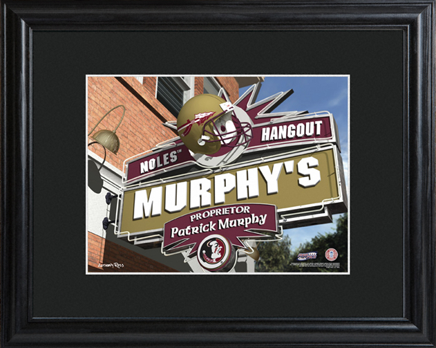 Custom College Hangout Black Wood Framed Print