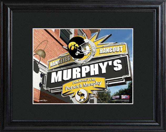 Custom College Hangout Black Wood Framed Print
