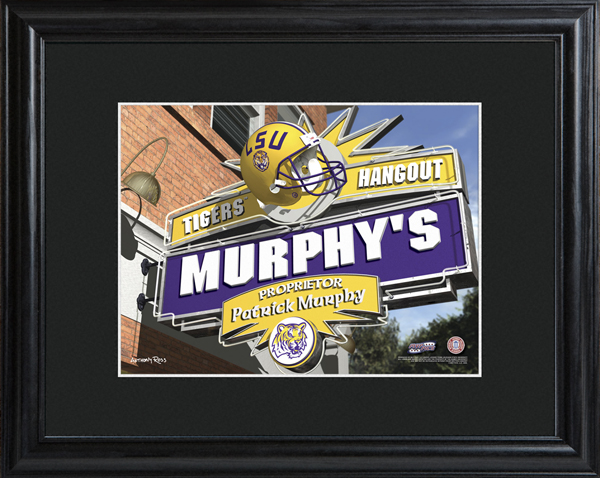 Custom College Hangout Black Wood Framed Print