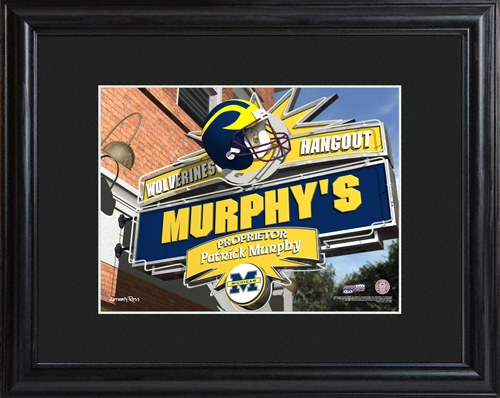 Custom College Hangout Black Wood Framed Print