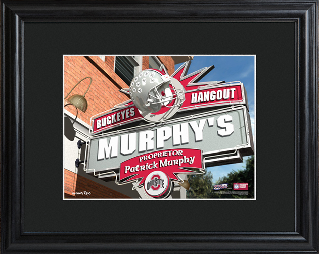 Custom College Hangout Black Wood Framed Print