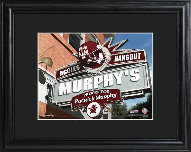 Custom College Hangout Black Wood Framed Print