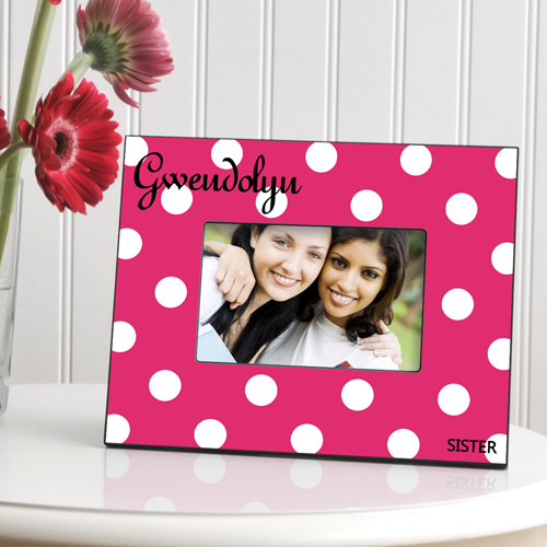 Personalized Polka Dots Picture Frame