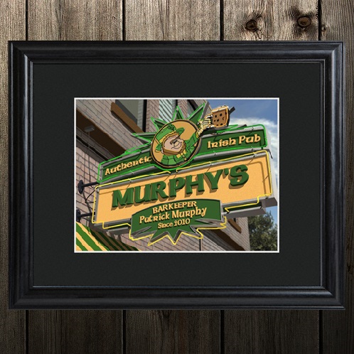 Personalized Irish Pub Matted Frame Wall Art