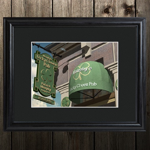 Personalized Irish Pub Matted Frame Wall Art