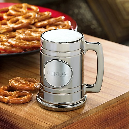 Engraved Medallion Gunmetal Beer Mug GC821