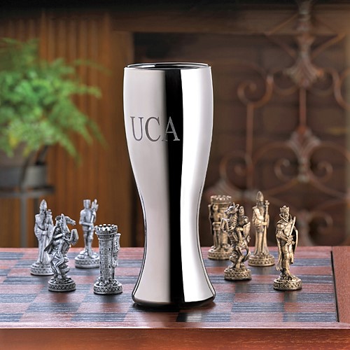 Engraved Gunmetal Coated 20oz Pilsner Glass GC826