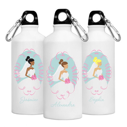 Personalized Wedding Party Aluminum Water Bottles