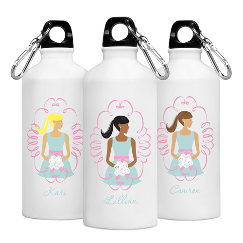 Personalized Wedding Party Aluminum Water Bottles