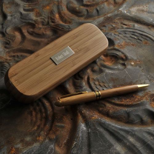 Engraved Bamboo Pen Set GC870