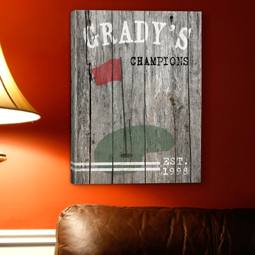 Custom Vintage Sports Canvas Print - Personalize at BlackAceDesign.com