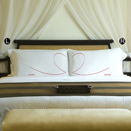 Custom Printed Couples Heart Pillow Case Set GC891HEART