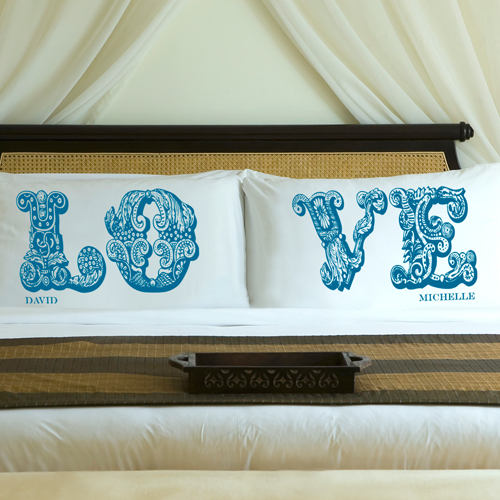 Custom Printed Couples Love Pillow Case Set