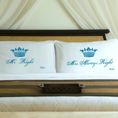Custom Printed Royal Wedding Pillow Case Set