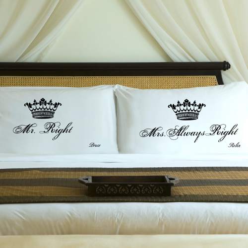 Custom Printed Royal Wedding Pillow Case Set