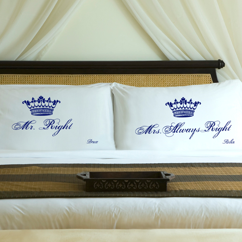 Custom Printed Royal Wedding Pillow Case Set
