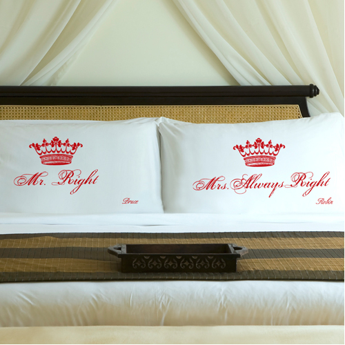 Custom Printed Royal Wedding Pillow Case Set