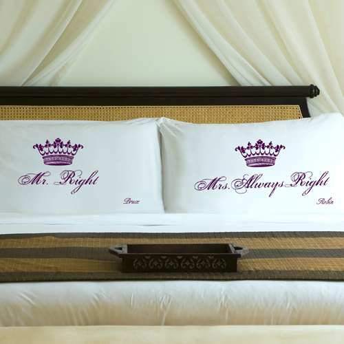 Custom Printed Royal Wedding Pillow Case Set