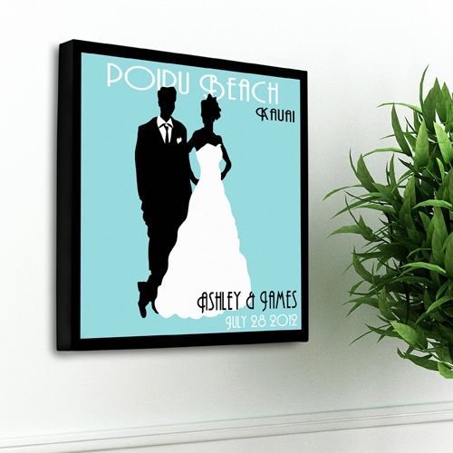 Personalized Wedding Day Couples Studio Canvas Print