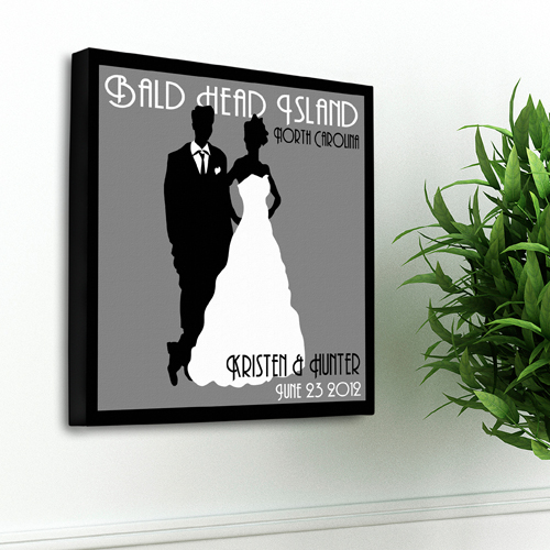 Personalized Wedding Day Couples Studio Canvas Print