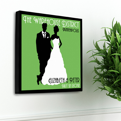 Personalized Wedding Day Couples Studio Canvas Print