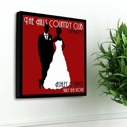 Personalized Wedding Day Couples Studio Canvas Print