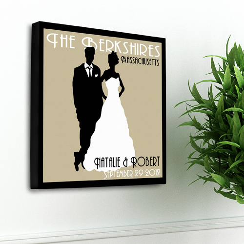 Personalized Wedding Day Couples Studio Canvas Print