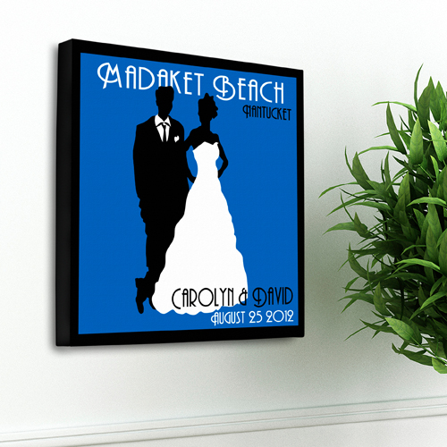 Personalized Wedding Day Couples Studio Canvas Print