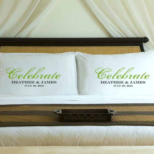 Custom Printed Wedding Celebration Pillow Case Set
