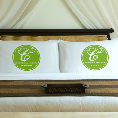 Custom Printed Magical Monogram Wedding Pillow Case Set