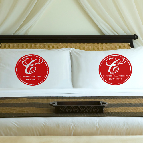 Custom Printed Magical Monogram Wedding Pillow Case Set