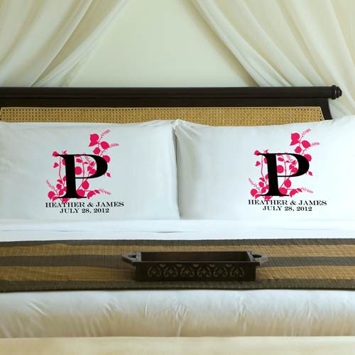 Custom Printed Natures Bliss Wedding Pillow Case Set