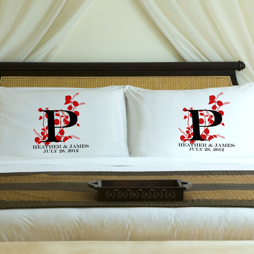 Custom Printed Natures Bliss Wedding Pillow Case Set